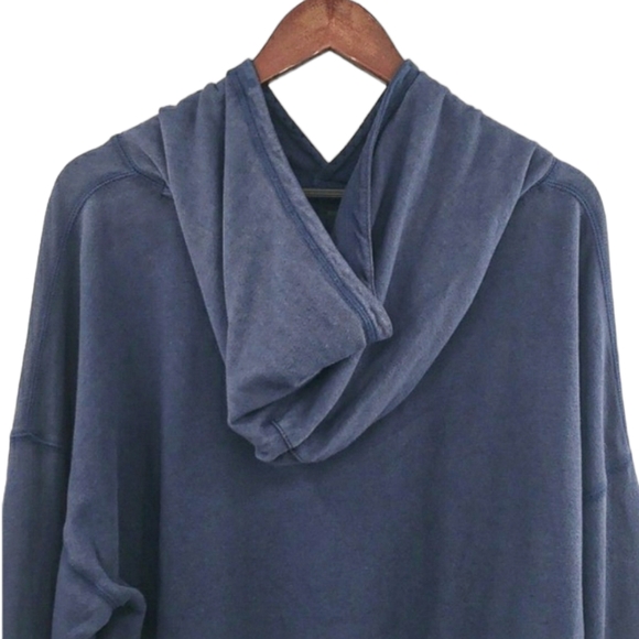 J. Crew Ultra Soft Navy Blue Oversized Cotton Hoodie - Picture 6 of 10